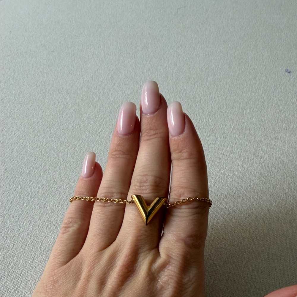 Louis Vuitton Gold V-Shaped Ring